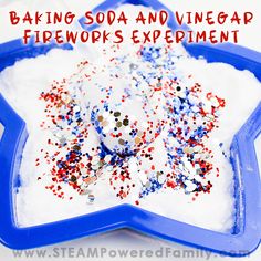 baking soda and vinegar firework experiment for kids to play with in the snow or ice