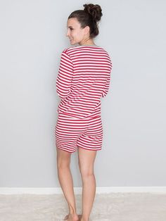 This Womens PJs Pattern, makes a perfect Easy Jersey PJs Pattern for any Beginner. Make a new set of pajamas with our new Jersey PJs sewing pattern that is guaranteed to be your favorite PJs yet! These comfy Jersey PJs have separate tops and bottoms with three length options whhttps://rebecca-page.com/product/ladies-laura/ich can be mixed and matched to create multiple set options. Make a PJ top with short, three-quarter length, or long sleeves finished with a neckband and cuffs. The bottoms have three lengths; short, three-quarter, or full length which can be finished with bands or a hem. The best part is that the bottoms can be finished with an elasticated waistband or yoga waistband for optimal comfort! Instant download digital sewing pattern. Includes Women's 1-10 and Women's Curvy 6C- Pjs Pattern, Pajamas Pattern, Comfy Pjs, Pajama Pattern, Woven Headband, Womens Pjs, Tops And Bottoms, Fabric Boxes, Leg Bands