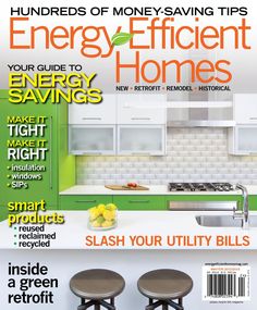 a magazine cover with two stools in the kitchen