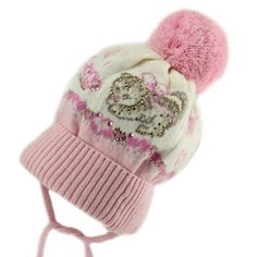 Baby Girls Warm Winter Pom Pom Beanie Hat Made in Poland Top: 40% Viscose 25% Polymaide 25% Wool  5% Angora 5% Cashmere Lining: 95% Cotton 5% Polyester Ear Flap Beanie, Pom Pom Beanie Hat, Top 40, Pom Beanie, Hat Making, Beanie Hat, Beanie Hats, Warm Winter