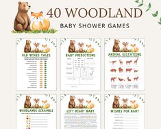 four baby shower games for woodland animals