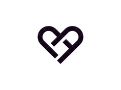 two intertwined hearts in black and white, with the letter s on each side