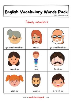 an english word family worksheet with pictures and words to help kids learn how to use