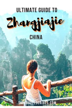 a woman looking out over the mountains with text overlay that reads ultimate guide to shanghai china