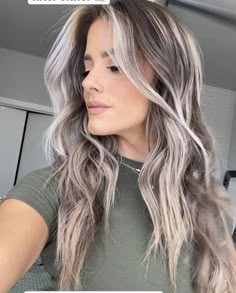 Dark Brown And Platinum Balayage, Balyage Blonde Brown Medium Length, Spring Hair Color Ideas For Blondes, Cool Toned Blonde Hair Pale Skin, Icy Blonde Highlights On Dark Hair, Baylage Hair, Grey Hair Looks