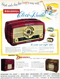 an old radio advertisement from the 1950's