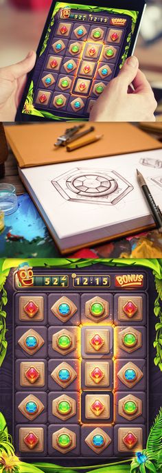 two screens showing different types of game items