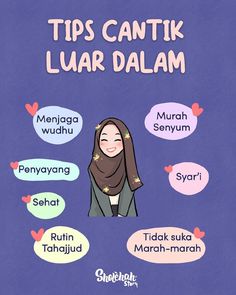 an illustrated poster with the words tips cantik luar dalm