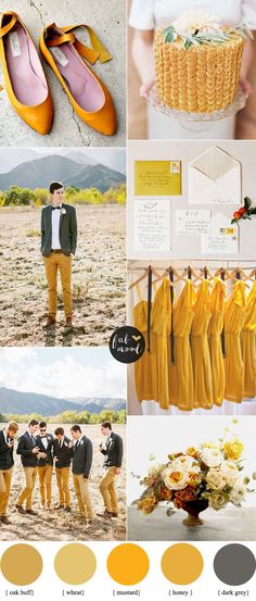 yellow and gray wedding color scheme