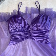 Purple Sparkle Dress With Tool Slip Nwt Purple Shiny Dress, Red And Purple Dress, Deep Purple Prom Dress, Purple Prom Dress Mermaid, Purple Y2k Dress, Purple Fairy Dress For Dress-up Occasions, Fitted Sleeveless Purple Fairy Dress, Purple Dress Aesthetic, Royal Purple Dress