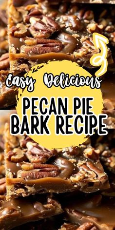 pecan pie bark recipe with text overlay