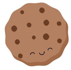 a chocolate chip cookie with eyes closed