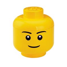 a yellow lego head with eyes and eyebrows