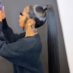 Part Ponytail, 360 Lace Frontal Wig, Full Lace Front Wigs, Sleek Ponytail Hairstyles, Frontal Wig Hairstyles, Black Ponytail Hairstyles, Lace Front Wigs Human Hair, Frontal Hairstyles, Slick Hairstyles