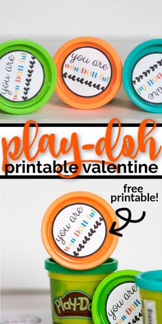 play doh printable valentine's day gift for kids with free printable labels