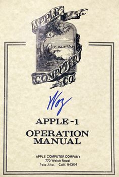 an old manual for apple i operation manual