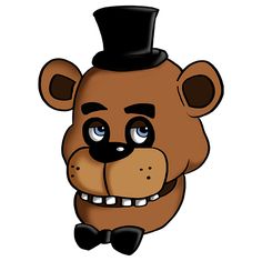 a cartoon bear wearing a top hat and bow tie