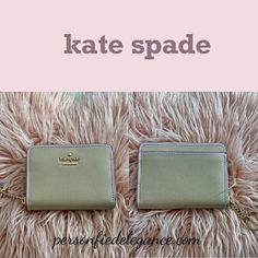 Great overall condition. Brand: Kate Spade Material: Leather Color: Pink/Lilac Hardware: Gold Closure: Zip Measurements are approximate: 6.75"W x 3.5"H x 0.5"D Quantity: 1 Features: Kate Spade logo on front Attached keychain Zip around Interior zip coin pocket 2 card slots Seller’s Policy Buyers have the responsibility to read and understand the policy before purchasing. Payment eBay allows four days to pay for your item(s). No cancellations. Do not bid or commit to buy if you do not intend to pay. Buyers who do not pay will be blocked. Authenticity All items are authentic. Some items have minor defects and the price will be reflective of that. Returns/Exchanges/Buyer’s Remorse No Returns Accepted. No Exchanges. All Sales Are Final. Ask any questions before bidding or buying to prevent buy Kate Spade Logo, Spade Logo, Pink Lilac, Keychain Wallet, Wallet Card, Kate Spade New York, Card Wallet, Card Slots, Women's Accessories