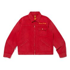 HUMAN MADE Zip-Up Work Jacket 'Red' HM27JK014 Red Jacket Outfit, Mechanic Jacket, Starting A Clothing Business, Street Style Jacket, Mechanics Jacket, Red Denim Jacket, Human Made, Street Fashion Men Streetwear, Mens Workwear