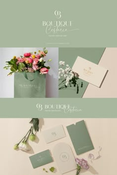 flowers and stationery mockup for a flower shop