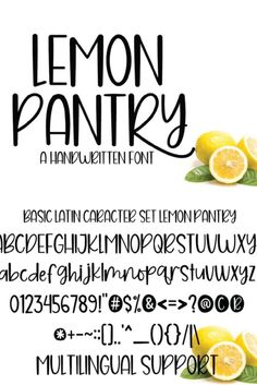 the lemon pantry font and numbers