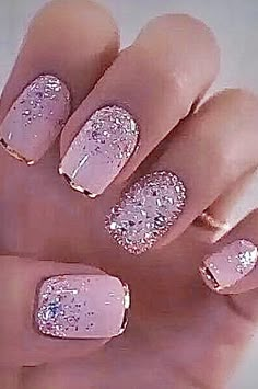 Homecoming Nails Acrylic, Valentine Nails, Nail Designs Glitter, Pink Acrylic Nails, Bridal Nails, Homecoming Nails, Short Hairstyle