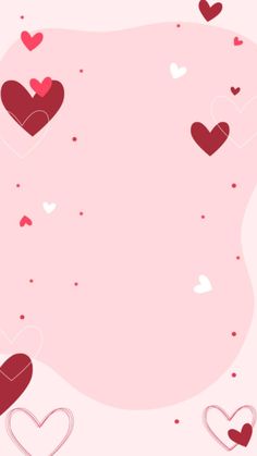 hearts are floating in the air on a pink background