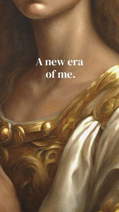 an advertisement for the new era of me, featuring a painting of a woman's face