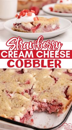 strawberry cream cheese cobbler is an easy dessert recipe