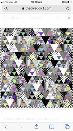 an image of a quilt made with different colors and patterns on the back of a facebook page