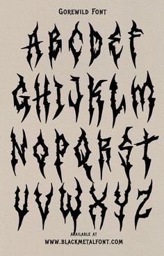 Gorewild Black Metal Font by Blackmetalfont.com Acab Tattoo, Alphabet Graffiti, Alfabet Font, Lettering Styles Alphabet, Metal Font, Gothic Font, Graffiti Words