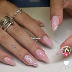 Almond Pink Nails Design, Almond Nails Designs Pink, Pink Almond Nail Ideas, Oval Nails Ideas, Aesthetic Nails Summer, Nail Inspo Aesthetic, Disposable Tablecloth, Aesthetic Nails