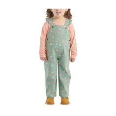 Ruffles, flowers, and still Carhartt� tough. The Carhartt Tractor Long-Sleeve T-Shirt and Ruffle Trim Canvas Overalls Set for Toddlers perfectly balances durability and adorability. Both pieces have easy-wearing cotton, with soft jersey for the tee and strong canvas on the overalls, just like the grown-up versions. Machine wash. Imported. Manufacturer style #: CG9905. T-shirt: Lightweight 100% cotton jersey;  Overalls: 100% cotton canvas;  T-shirt has rib-knit crew neck;  Curved droptail hem for full coverage;  Tagless neck label;  Overalls have adjustable straps to fit through growth spurts;  Bib pocket with sewn-on Carhartt label;  Front slash pockets;  Back dungaree pockets; Canvas Overalls, Carhartt Kids, Carhartt Style, Neck Label, Kids Outerwear, Baby & Toddler Clothing, Grown Up, Best Brand, Baby Sets