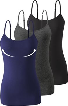 PRICES MAY VARY. ❤MATERIAL:This womens camisole with shelf bra is made up of high-quality fabric, primarily consisting of 95% cotton and 5% spandex. This fabric has properties of softness, comfort, breathability, and moisture absorption, allowing women to experience excellent comfort and warmth when wearing it. ❤DESIGN:The design of this womens camisole with shelf bra features a simple and stylish appearance, with an emphasis on detail and tailoring. Its fitted style showcases the curves of the Womens Camisoles, Fitted Style, Female Body, Shelf Bra, Emphasis, Personalities, Body Types, Different Styles, Clothing Items