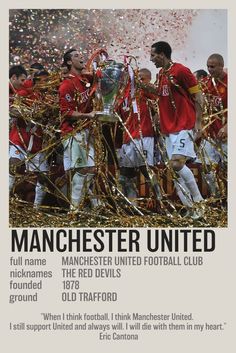 the manchester united team celebrate with the fa cup in front of confetti streamers