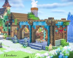 Colorful Minecraft Builds, Ideas De Casa, Minecraft Market, Minecraft Shops, Minecraft Farm, Minecraft Cottage, Minecraft Medieval