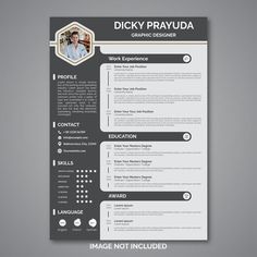 a professional resume template with black and white colors on the cover, it is ready to be