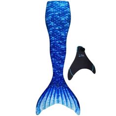 an image of a blue mermaid tail and snoral fin set on white background