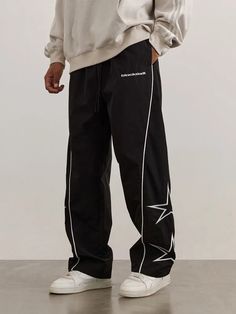 45812011532542|45812011565310|45812011598078 Trackpants Streetstyle Men, Sweatpants Embroidery, Parachute Pants Men, Y2k Star, Style Wide Leg Pants, Romper Suit, Womens Mary Janes, Men Streetwear, Mary Jane Shoes Womens