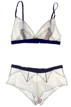 Arabesque Bralette Jasmine/Lagoon Cotton Silk - http://www.btslingerie.com/store/arabesque-cotton-silk-lace-bralette-ivory-navy.html | Arabesque Ouvert Tap Pant Jasmine/Lagoon Cotton Silk - http://www.btslingerie.com/store/arabesque-cotton-silk-lace-ouvert-tap-pant-ivory-navy.html Lingerie Babydoll, Bridal Lingerie, Fashion Mode, Lingerie Sleepwear