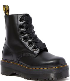 Dr Martens Ribbon Laces, Doc Martens Platform, Platform Outfit, Platform Doc Martens, Gardening Shoes, Shoes For School, Platform Combat Boots, Visible Stitching, Dr Martens Boots