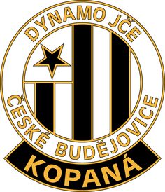 the logo for dynamo ice hockey club, with black and gold stripes on it