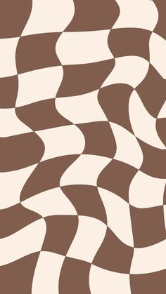 a brown and white checkered pattern with wavy lines