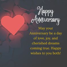 a happy anniversary card with a heart surrounded by hearts