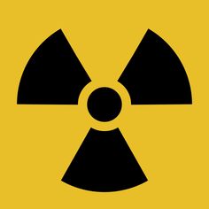 a black and yellow radiation symbol on a yellow background