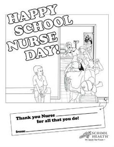 a black and white poster with the words happy school nurse day