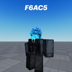 a man in a suit and tie sitting on top of a chair with the words f6ac5 behind him