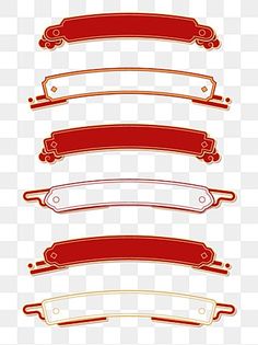 red and white ribbons on a transparent background, ribbon, banner png and psd