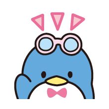 a cartoon penguin wearing glasses and a bow tie