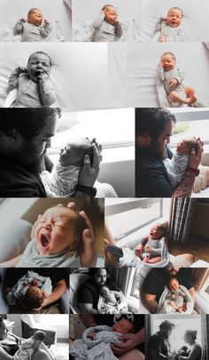 a collage of photos with babies and adults